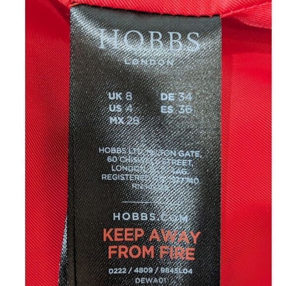 Hobbs London Elize Red Cropped Open Front 3/4 Sleeve Blazer Jacket Sz 4 Petite - Picture 11 of 12